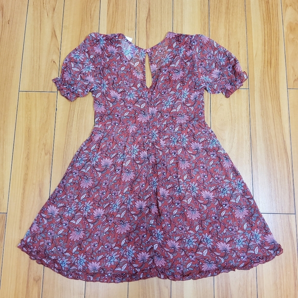 Francesca's Christiana Red Mixed Floral Paisley Mini Dress Size XS - Picture 4 of 12